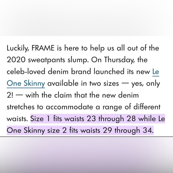 NWT Frame Denim Women’s Le One Skinny Jeans Mid Rise Caspio Wash Size 1 NWT $218 - Picture 9 of 12